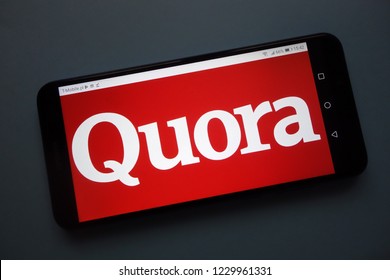 KONSKIE, POLAND - November 12, 2018: Quora logo displayed on 
smartphone