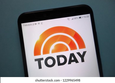 KONSKIE, POLAND - November 12, 2018: The Today Show Logo Displayed On Smartphone. Today, Also Called The Today Show, Is An American News And Talk Morning Television Show That Airs On NBC