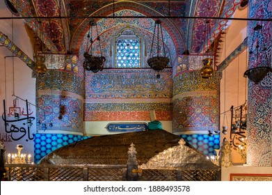 KONYA, TURKEY - 12 DECEMBER 2020: Jalal ad-Din Muhammad Rumi kistn Mevlana