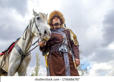 Konya / Turkey - 17/04/2017 : Seljuk And Ottoman Soldiers. Old Turkish Soldier And Horse