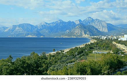 Konyaalti Beach is one of the two main beaches in Antalya, the other being Lara Beach. The beach is located in the western part of the city and stretches for 13 km, mainly consisting of small pebbles,