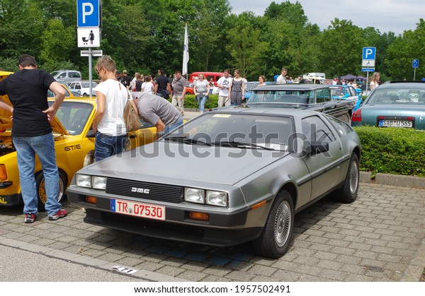 Konz, Germany - Jul 16, 2017 -\
DeLorean DMC-12,  the car from the movie \