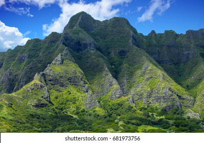 The Koolau Range on Oahu, Hawaii, USA, from Kualoa Park