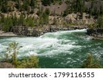 The Kootenai Falls and river near Libby, Montana in the Kootenai National Forest