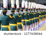 The Korea Army Academy cadets are saluting at Yeongcheon in South Korea.