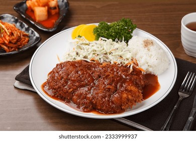 korea traditional fried pork plate