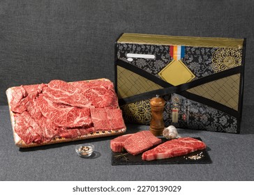 Korean barbecue and gift sets are delicious food made with meat and steak - Shutterstock ID 2270139029