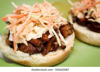 Korean BBQ Chicken Burger With Kimchi Slaw