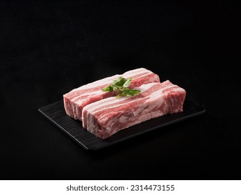 Korean bbq, raw pork and beef dish on the table - Powered by Shutterstock