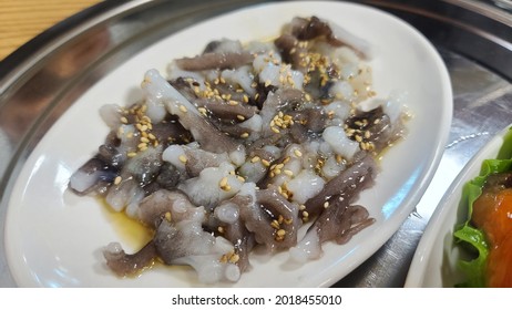 Korean Bizarre Food, Raw Octopus And Sea Squirt