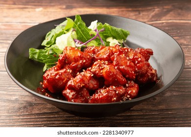 Korean chicken dish yangnyeom chicken - Shutterstock ID 2281340977
