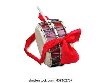 Korean Drum On White Background