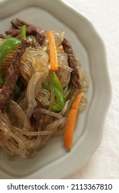 Korean Food, Beef And Vegetable With Glass Noodles Stir Fried 