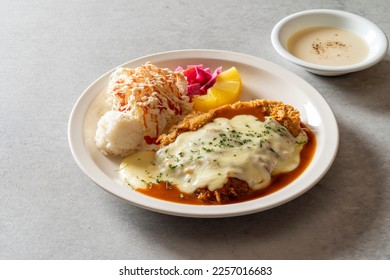 Korean food dishes Homemade Cheese Pork Cutlet