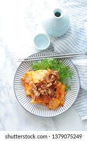 Korean Food, Kimchi And Bamboo Shoot Stir Fried With Pork