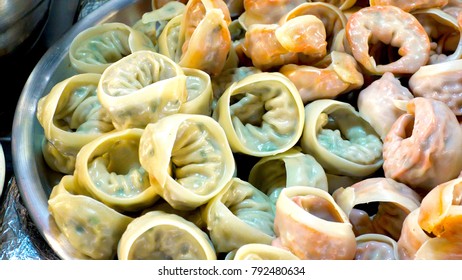 Korean Food Mandu At Gwangjang Market In Seoul