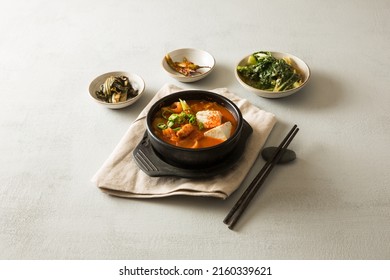 Korean food on the table in restaurant menu