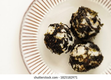 Korean Food, Salted Sesame Oil Seaweed And Rice Ball