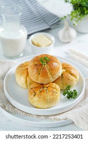 Korean Garlic Cheese Bread In Bright Light