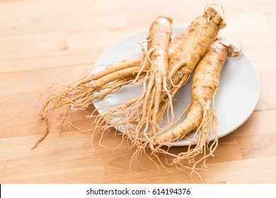 Korean Ginseng On Plate