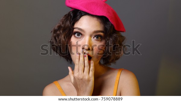 Korean Girl Freckles On Face Curl Stock Photo Edit Now 759078889