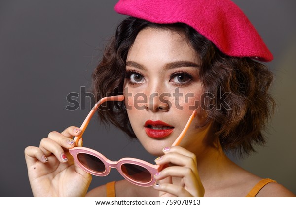 Korean Girl Freckles On Face Curl Stock Photo Edit Now 759078913