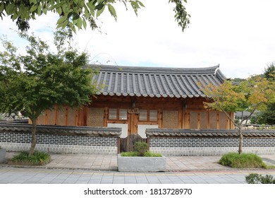 Korean house. Photographed at Hanok Village in Jeonju, Jeonbuk on October 09, 2017. - Shutterstock ID 1813728970