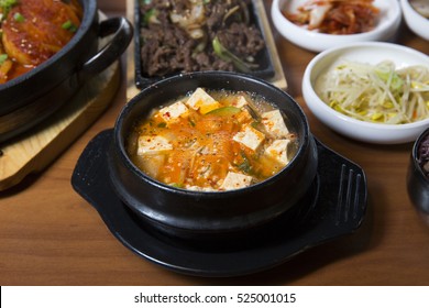 Korean Kimchi Tofu Jjigae Steaming Hot Soup