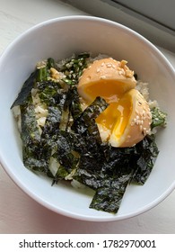 Korean Mayak Eggs (marinated Egg Dish) Served Over Rice.