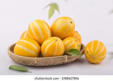 Korean Melon or oriental malon on white background.
