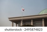 Korean national flag hanging in the National Assembly building