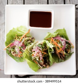 KOREAN PORK LETTUCE WRAP Carrot, Cucumber And Gochujang