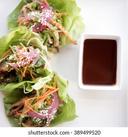 KOREAN PORK LETTUCE WRAP Carrot, Cucumber And Gochujang