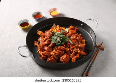 Korean style style chicken, Dakgalbi on the table - Shutterstock ID 2305155385