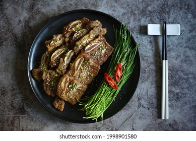 Korean Style Grilled Beef Ribs.