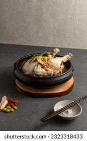 
Korean summer health food traditional chicken soup Samgyetang