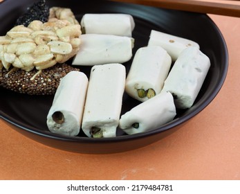 Korean Traditional Food Stick Taffy And Gangjeong