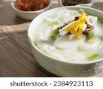 Korean traditional food tteokguk, Sliced Rice Cake Soup
