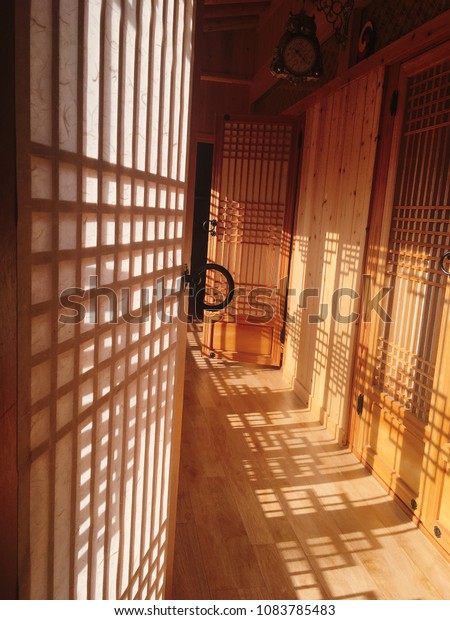 Korean Traditional House Interior Design Unique Stockfoto