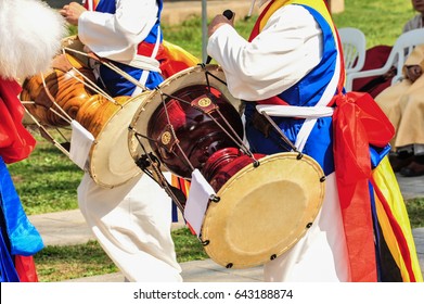 Korean Traditional Musical Instruments Janggu, Double-headed Drum With A Narrow Waist In The Middle