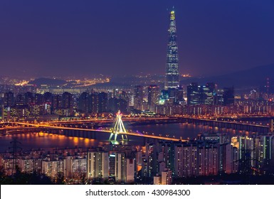 Korea,Seoul City Skyline At Nigth.