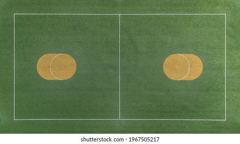Korfball court seen from above