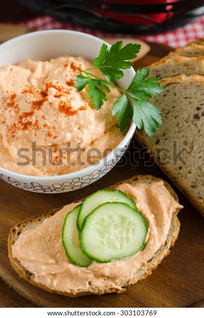 Korozott Hungarian Paste Cottage Cheese Red Stock Photo Edit Now