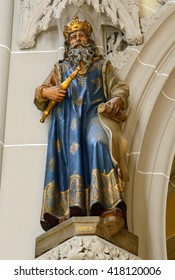 KOSICE - APRIL 28 : Holy Roman Emperor of Sigismund in St. Elizabeth Cathedral at 28 April, 2016 in Kosice, Slovakia. Sigismund the most famous emperor coming from the Luxembourg House.