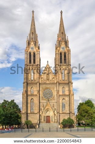 Kostel sv. Ludmily ( Church of St. Ludmila ) in Prague. Czech Republic