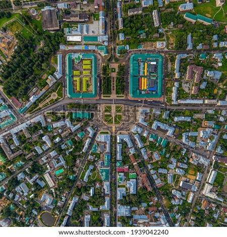 Similar – Image, Stock Photo The main square in Pienza, Tuscany, photo from above, taken from the drone.