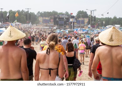 Kostrzyn Nad Odra, Lubuskie / Poland - August 2 2018: People Enjoying Their Time On PolandRock Festival.