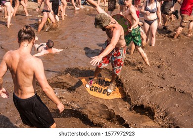 Kostrzyn Nad Odra, Lubuskie / Poland - August 2 2018: People Enjoying Their Time On PolandRock Festival.