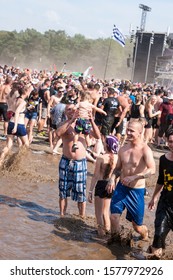 Kostrzyn Nad Odra, Lubuskie / Poland - August 2 2018: People Enjoying Their Time On PolandRock Festival.