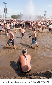 Kostrzyn Nad Odra, Lubuskie / Poland - August 2 2018: People Enjoying Their Time On PolandRock Festival.